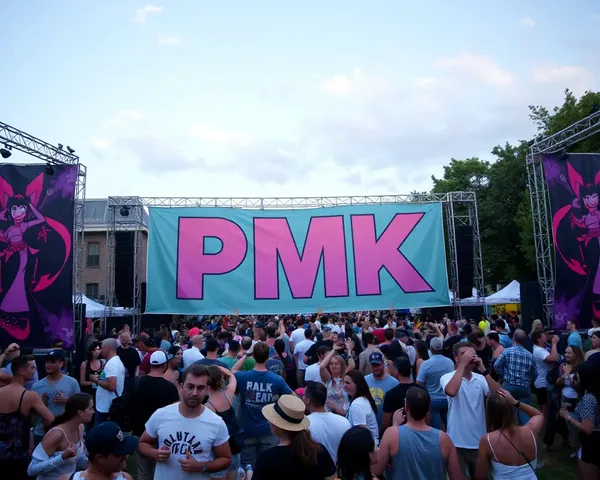 Pmk banner sets stage for massive outdoor music festival.
