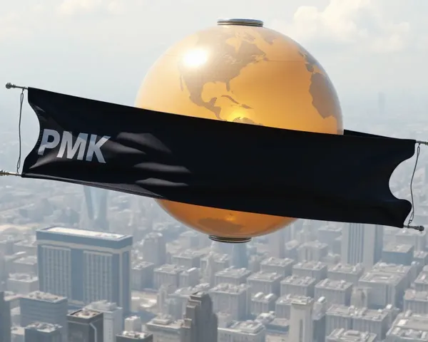 Pmk banner surrounds glowing orb in futuristic city.