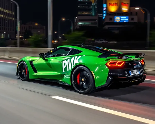 Pmk banner wraps sleek sports car for high-tech speed.
