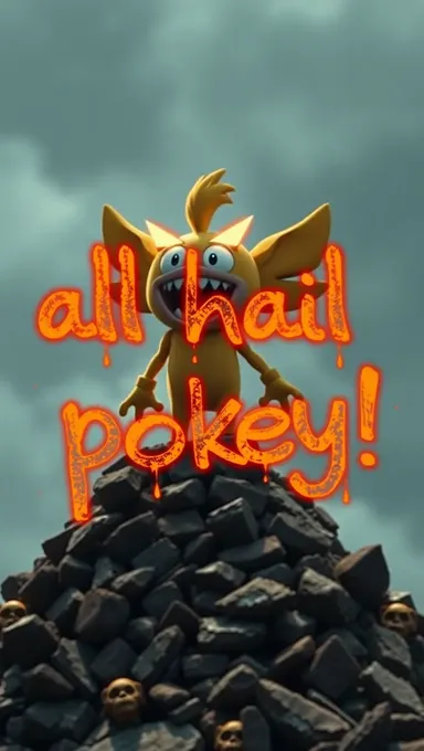 Pokey's Maniacal Cackle in Ruined Landscape Gif