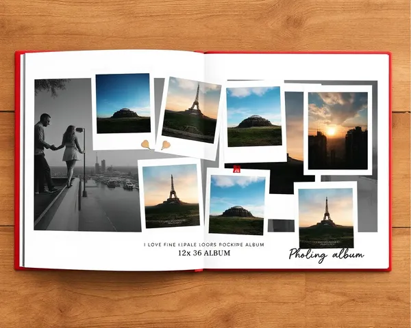 Polaroid Collage 12x36 Album PSD Design with Distressed Filter