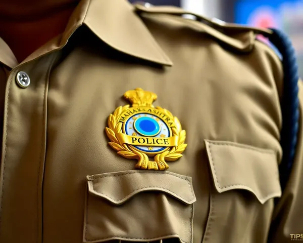 Police Officer's Uniform with Maharashtra Police Logo Displayed