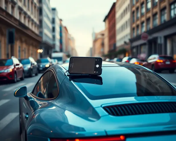 Porsche 911 City Street iPhone Rooftop Photo