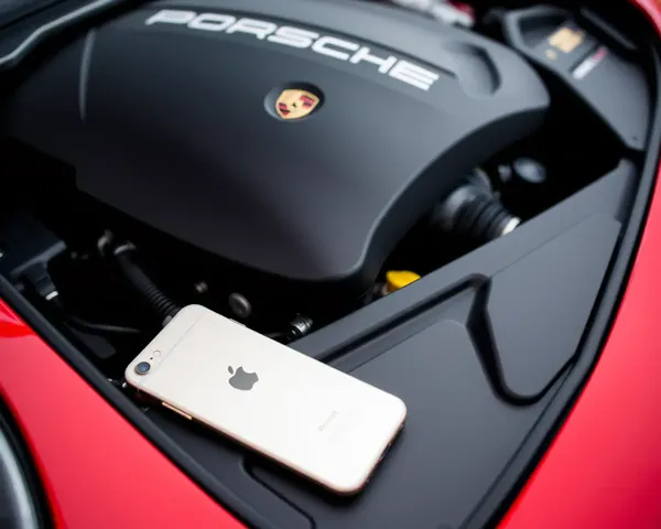 Porsche 911 Engine with iPhone Close-up