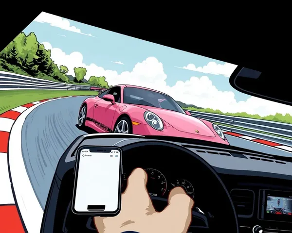 Porsche 911 Racing iPhone Dashboard Illustration