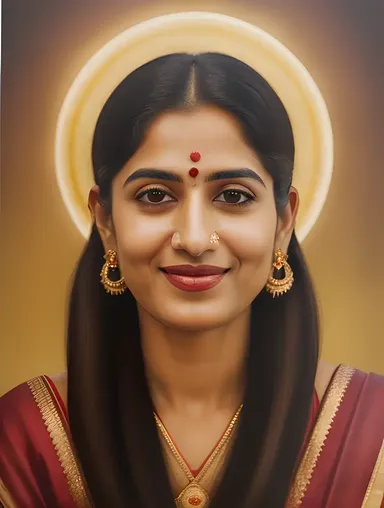 Portrait of Wise and Compassionate Varahamihira with Halo