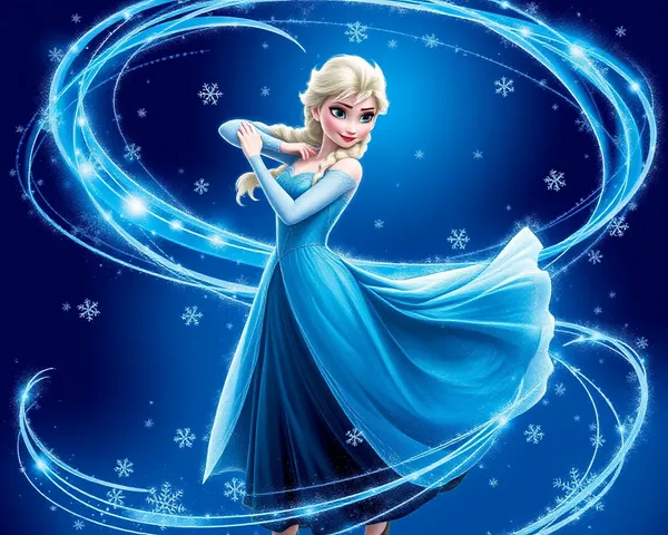 Powerful Elsa Frozen PNG with Snowflakes and Frosty Energy