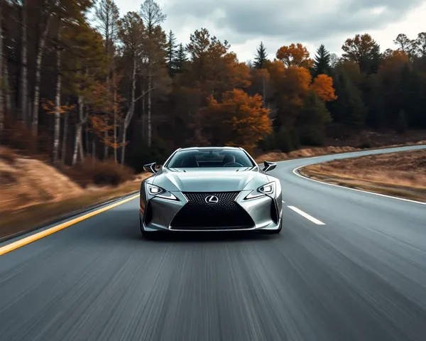 Powerful Lexus LFA Accelerates Down Straightaway