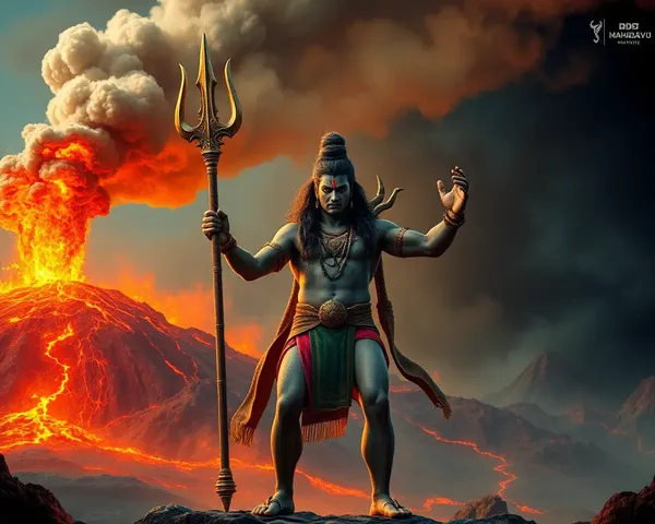 Powerful Mahadev Wielding Trident Background
