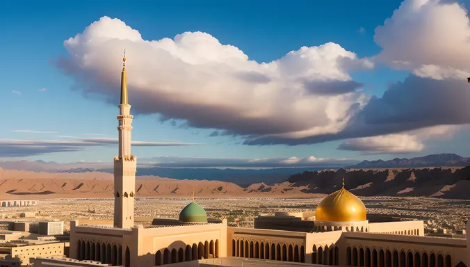 Powerful Minarets and Domes of Masjid Nabawi Pic