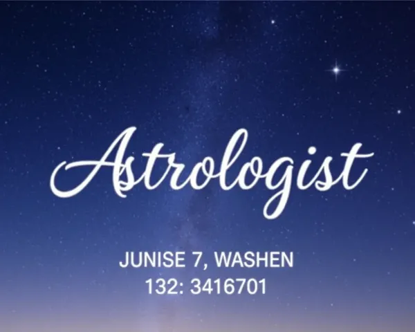 Professional Astrologer Visiting Card with Starry Night Sky Background