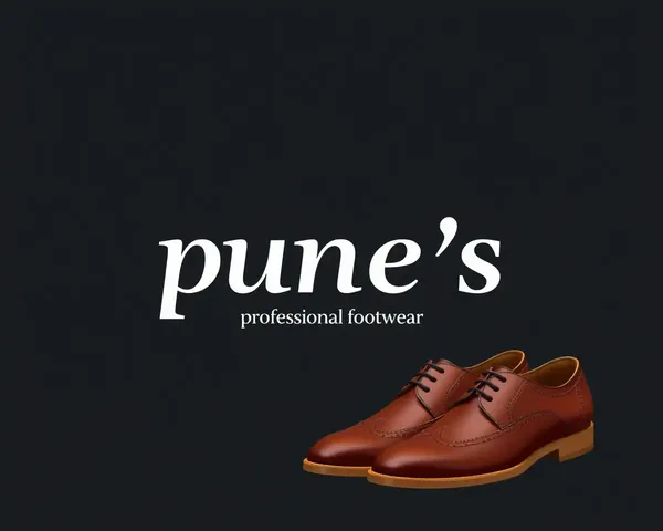 Professional Marathi Footwear Banner with Formal Shoes and Serif Font