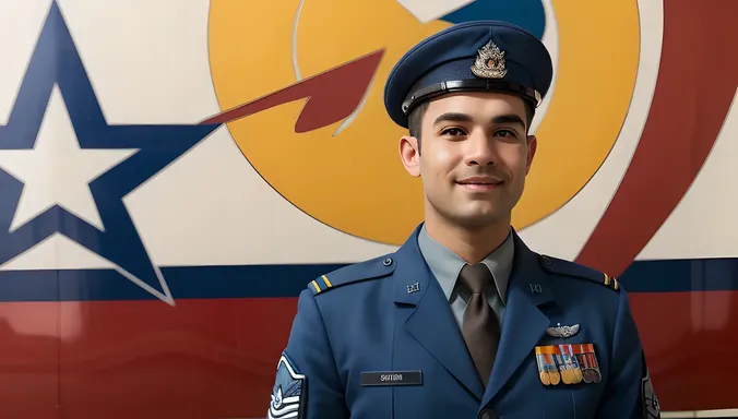 Proud Air Force Boy with Air Force Logo