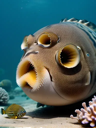 Puffer Fish Gathering in Coral Formation Images