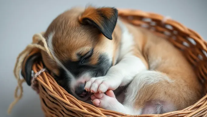 Puppy's Dreamy Snooze with Tangled Yarn