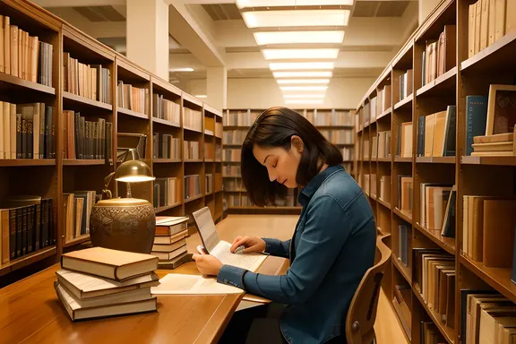 Quiet Library Zzz among the Bookshelves