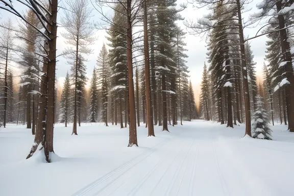 Quiet Snowy Forest Zzz's with Falling Flakes