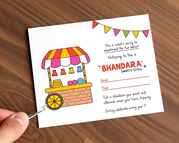 Quirky Bhandara Sweets Stall Invitation Card Design