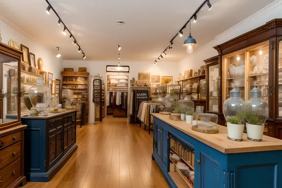 Quirky Vintage Shop Filled with Eclectic Antiques Treasures