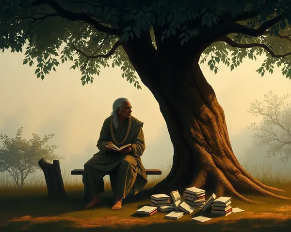 Rabindranath Tagore in Thoughtful Contemplation