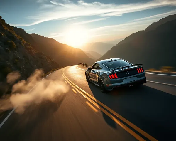 Racing Mustang Shelby GT350R on Winding Mountain Road