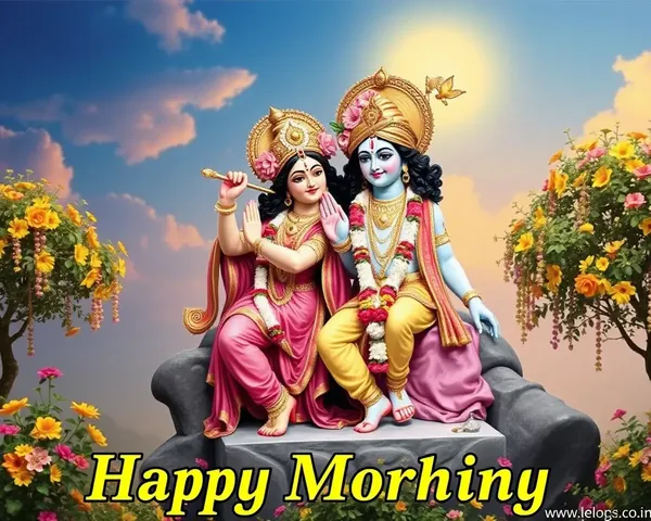 Radha Krishna Good Morning Images with Beautiful Background