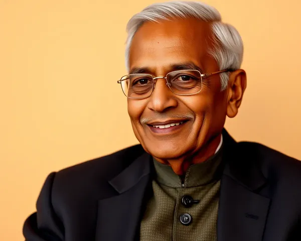 Radhakrishnan's Dignified Portrait in Warm Beige Background