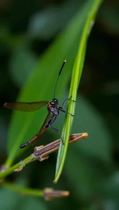 Rainforest Insect Perched on Leaf or Branch