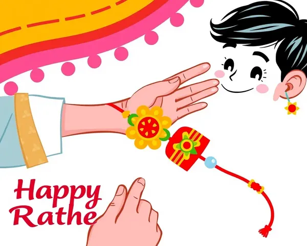 Raksha Bandhan Text PNG: Colorful Rakhi Illustration