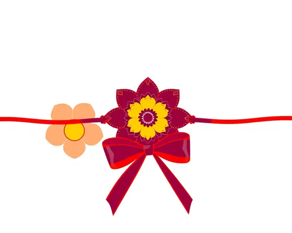 Raksha Bandhan Text PNG: Floral Pattern Rakhi Ribbon Bow