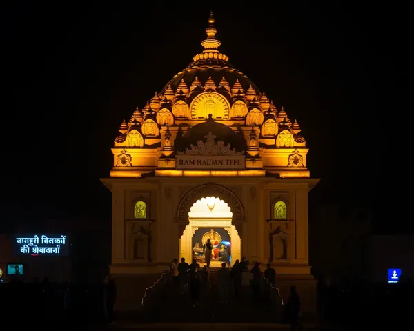 Ram Mandir Ayodhya's Stunning Architecture at Night