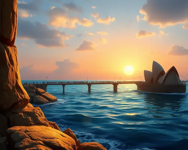Ram Setu Bridge in Ramayan Book with Sunset Background