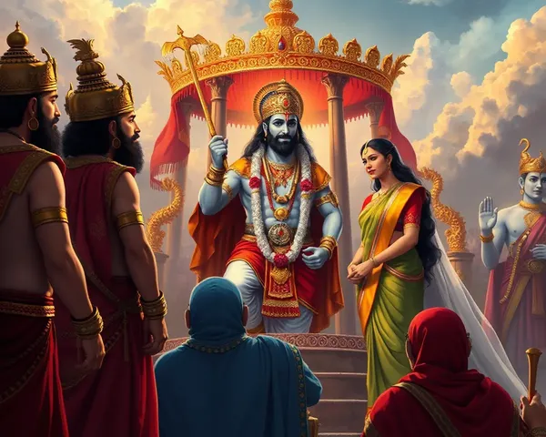 Rama's Coronation as King of Ayodhya in Ramayan Book