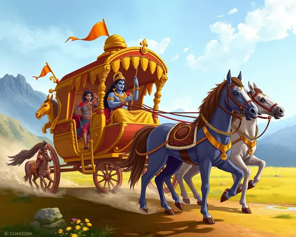 Ramayan Book Illustrates Rama's Chariot Preparation