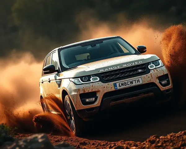 Range Rover Off-Road Adventure with Mud and Dirt Flying