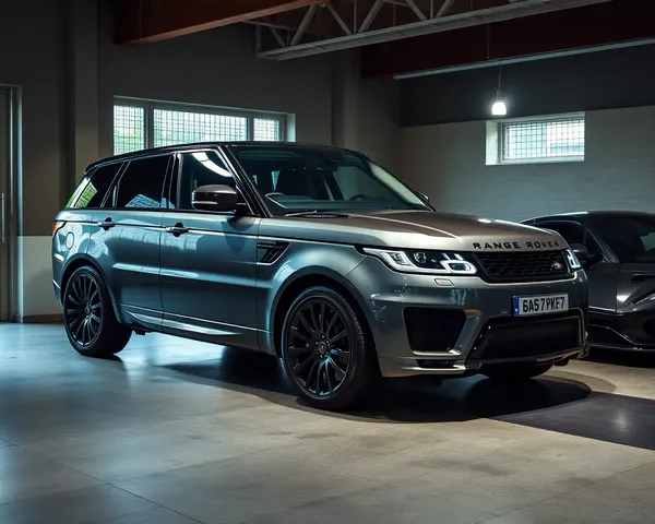 Range Rover Parked in Luxurious Garage with Sports Car