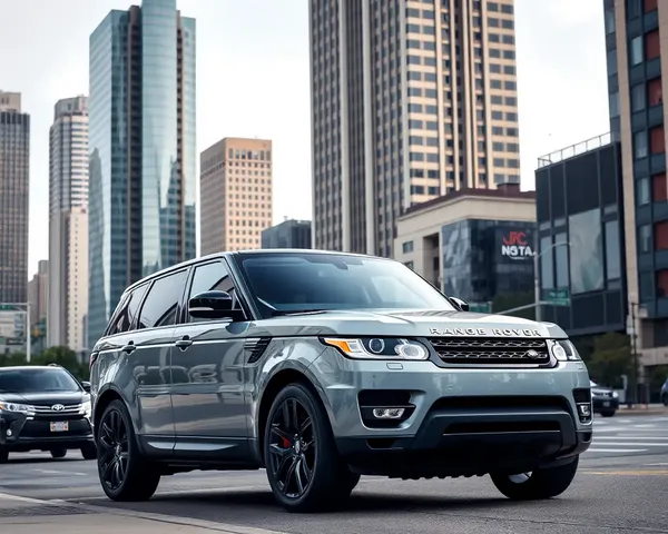 Range Rover Sport in Front of City Skyscraper