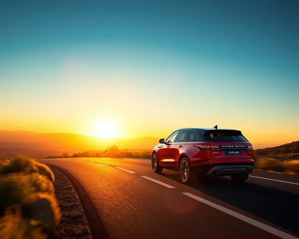 Range Rover Velar Drives on Winding Mountain Road at Sunset