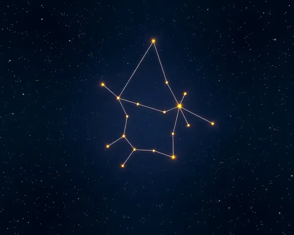 Rashi's Constellation in Dark Blue Night Sky with Stars Mesh Model