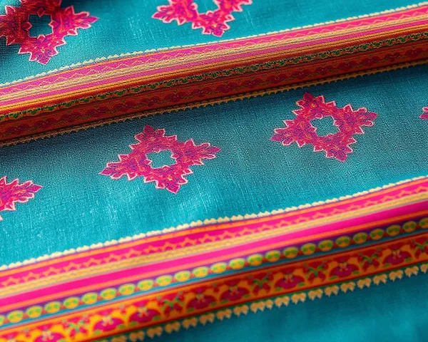 Rashi Mesh Pattern on Traditional Indian Fabric with Vibrant Colors and Designs