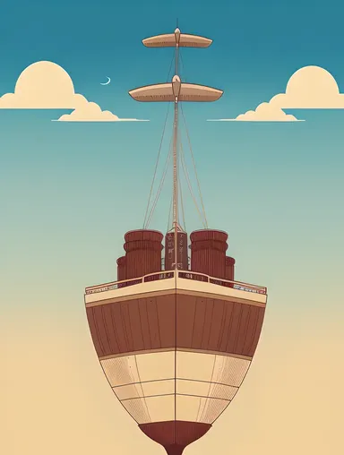 Rastapopoulos' Airship with Propellers and Smokestacks
