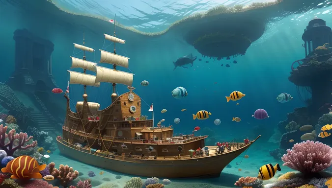 Rastapopoulos' Underwater Lair Filled with Glowing Treasures