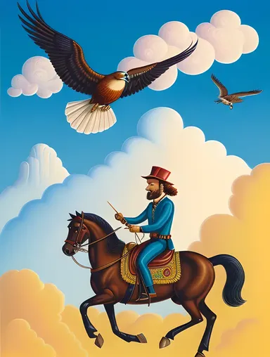 Rastapopoulos on Mechanical Bird Soaring Above Clouds