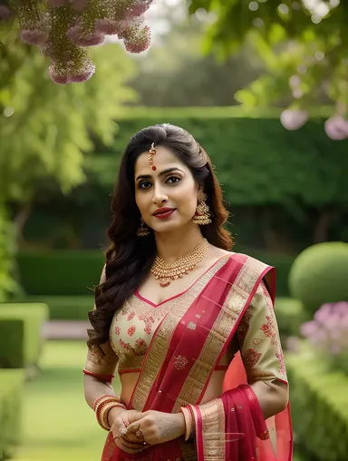 Real Bhabhi's Natural Beauty in Beautiful Garden Setting