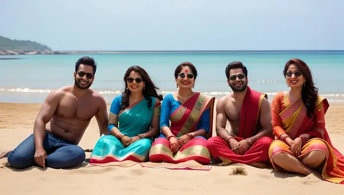 Real Bhabhi's Sunny Beach Day with Family