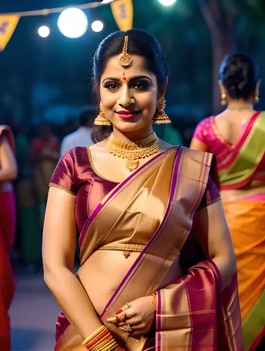 Real Bhabhi Celebrates Traditional Indian Festival with Colorful Decor