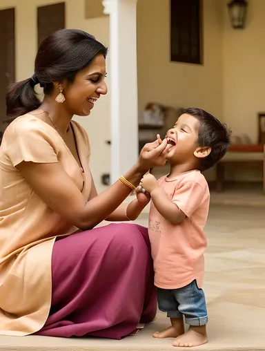 Real Bhabhi Plays with Nephews, Showing Playful and Caring Side