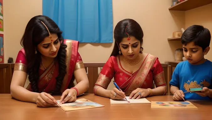 Real Bhabhi Teaches Kids a New Skill