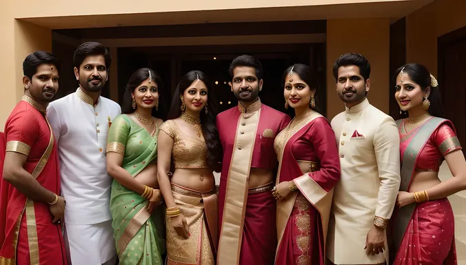 Real Bhabhi in Traditional Outfit with Family