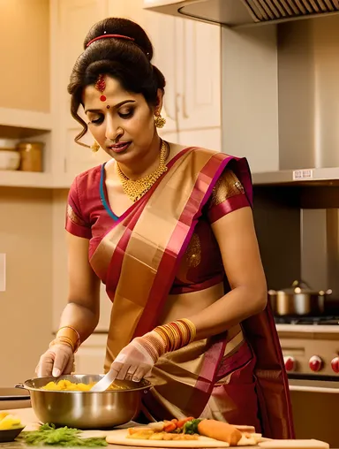 Real Indian Bhabhi Helps Mother-in-Law in Kitchen with Aroma